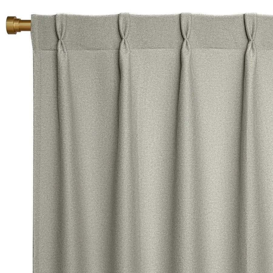 

Greyish White Pinch Pleated Thick Linen Curtains 96 Inch Long 2 Panel Set for Living Room, DoubleFaced Curtain for Bedroom, Back