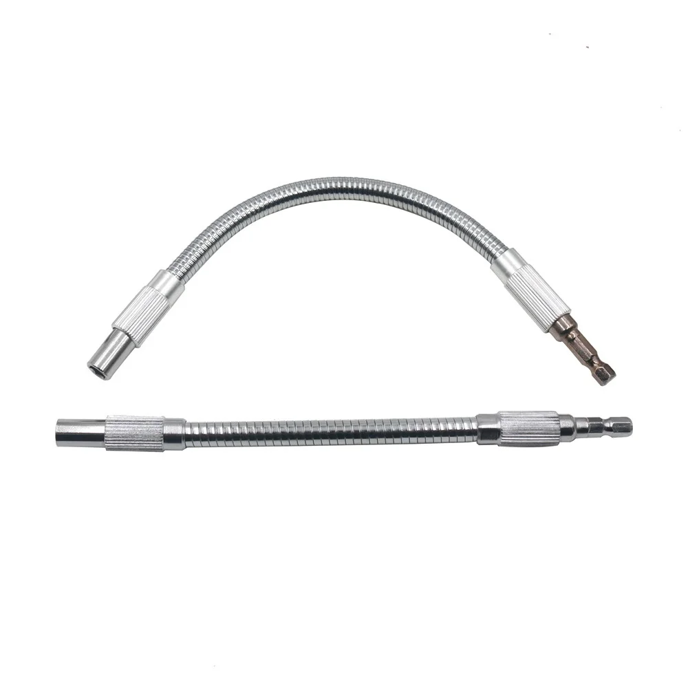 1pc 200mm Flexible Drill Bit Extension Shaft Metal 1/4 Hex Bit Holder Driver Ratchet Screwdriver Extend Rod Flexible Shaft ﻿