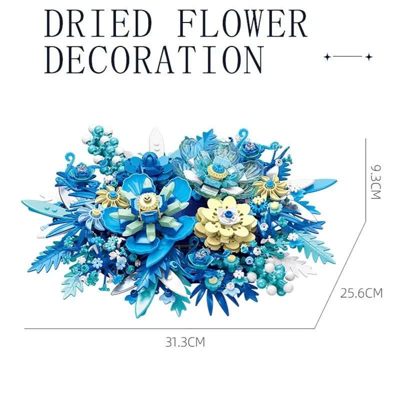 Creative Building Blocks Model artificial flower decorations MOC Kit Assembly Bricks STEM Learning Toys Gift for Children Family