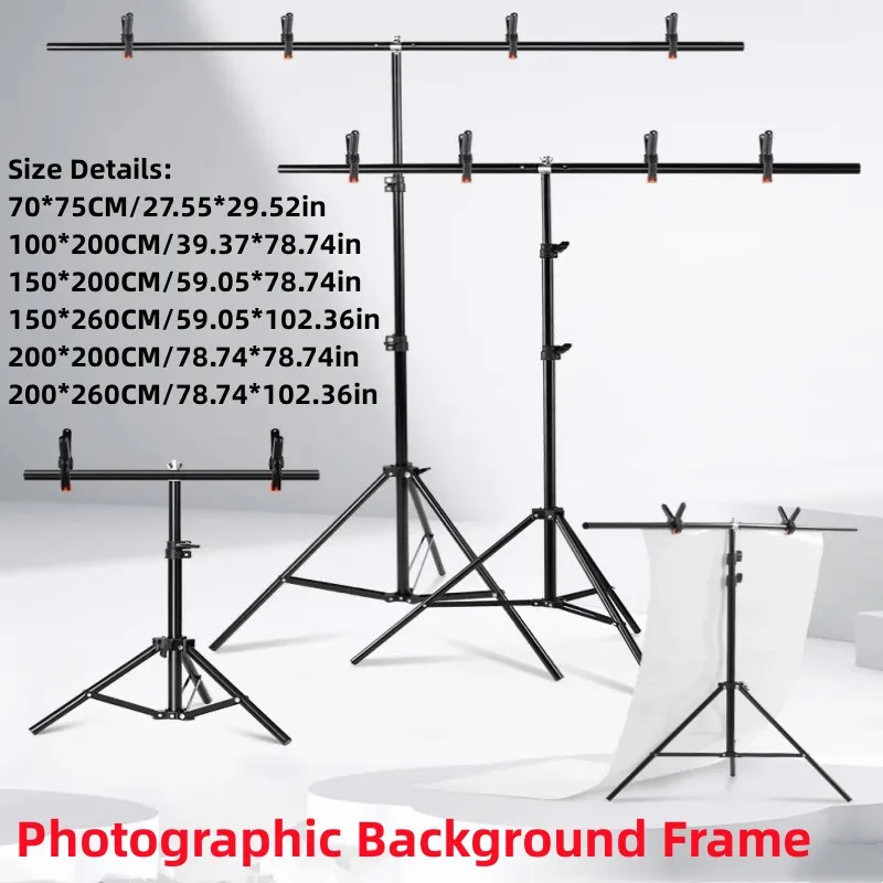 RP04 Backdrop Stand Photo Video Studio Background Stand Backdrop Support System Kit Photography Studio Scenery Shelf Frame Kit