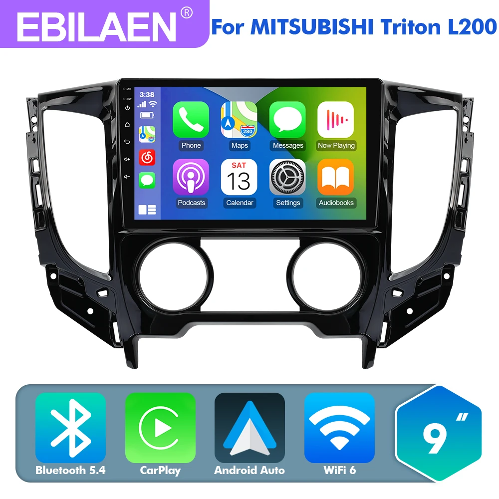 EBILAEN Android 13.0 Car Radio Multimedia For Mitsubishi Pajero Sport 3 L200 5 Triton 3 2015-2019 GPS Navigation DSP Carplay BT