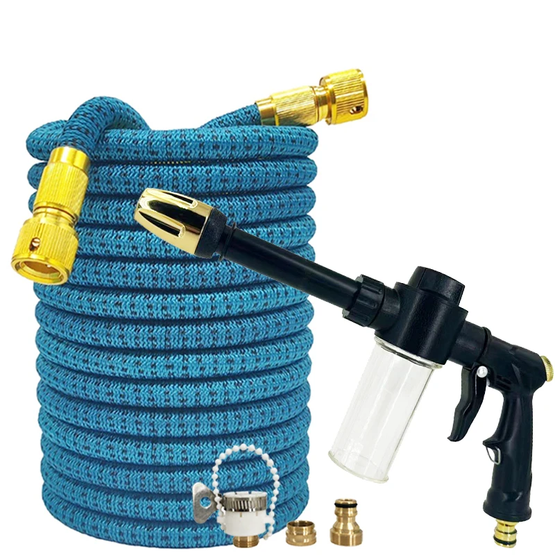 

25/125FT Extended Magic Garden Hose, High-Pressure Car Wash, Foam Water Gun, Garden Watering Pipe, Irrigation Supplies