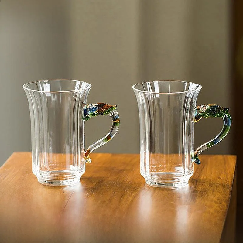 Taza de Té de Vidrio de Borosilicato Alto, Transparente, Resistente al Calor, para Té Verde, Año del Dragón