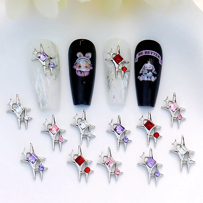 

10PCS 3D Luxury Alloy Asterism Nail Art Charms Starlight Accessories Parts For Manicure Decor Nails Decoration Supplies Material