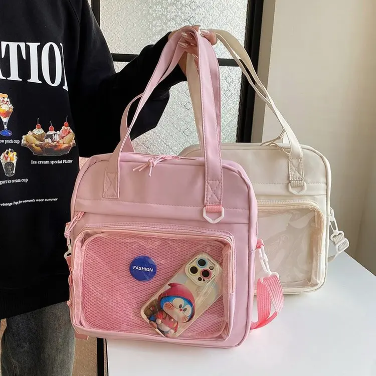 

Japanese Style Kawaii Itabag for Dolls Large Handbags New Nylon School Bags for Teenage Girls Tote Shoulder Bag JK Crossbody Bag