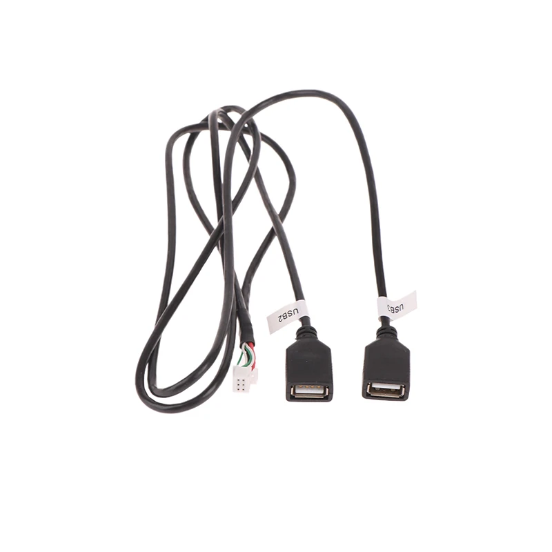 1pcs Car Multimedia Player Wire Harness Plug Connector 6 Pin Dual USB Interface Cable Adapter For Android Radio Navigation