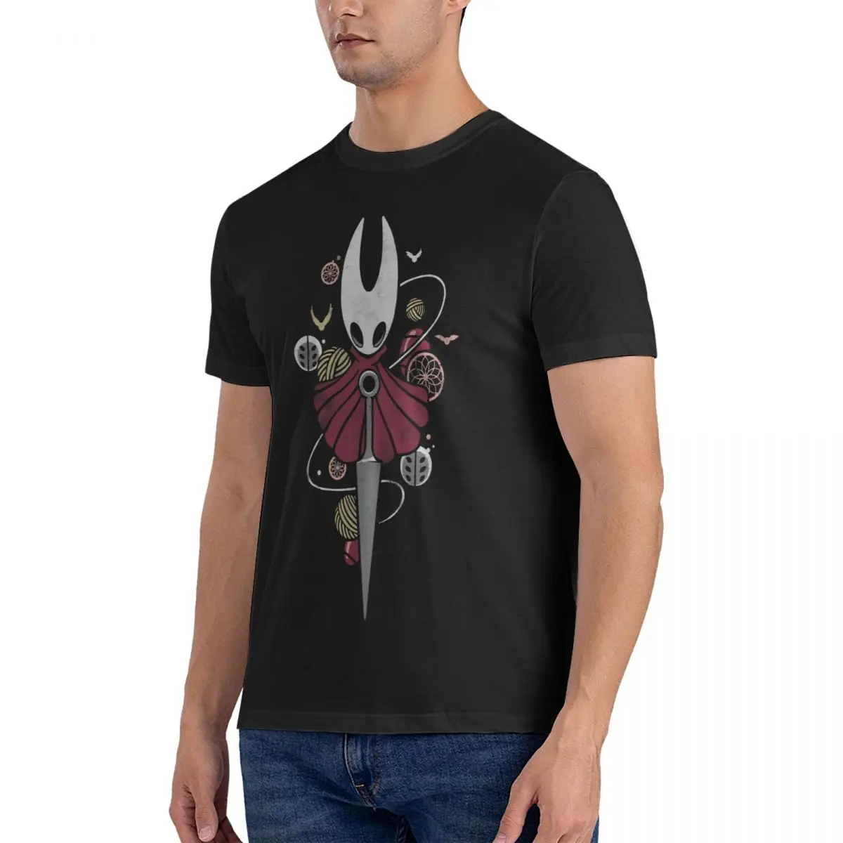 Adventure T-Shirt Men Hollow Knight Leisure 100% Cotton Tees Round Neck Short Sleeve T Shirt Printed Clothing