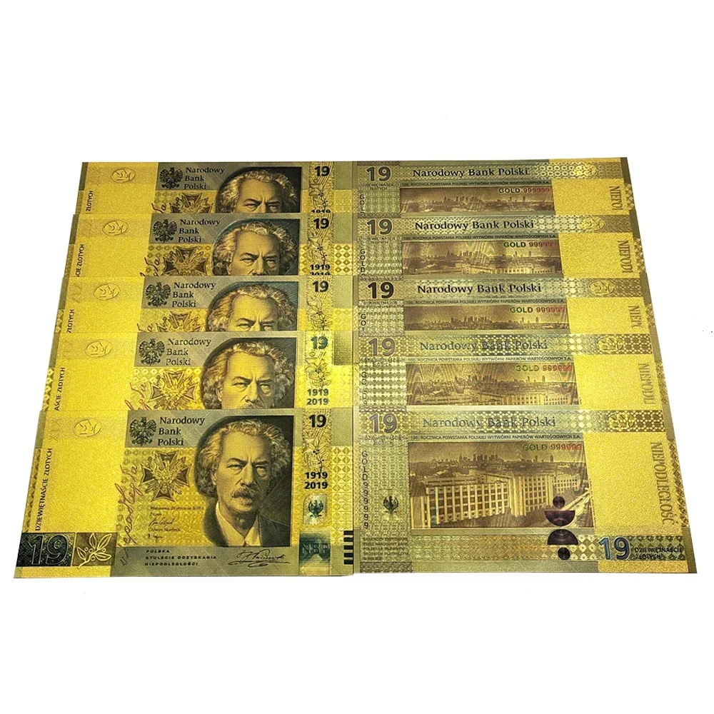 Polska KROLOWA New Style plastic Gold foil banknotes set souvenir golden money Colorful Commemorative collection movie money