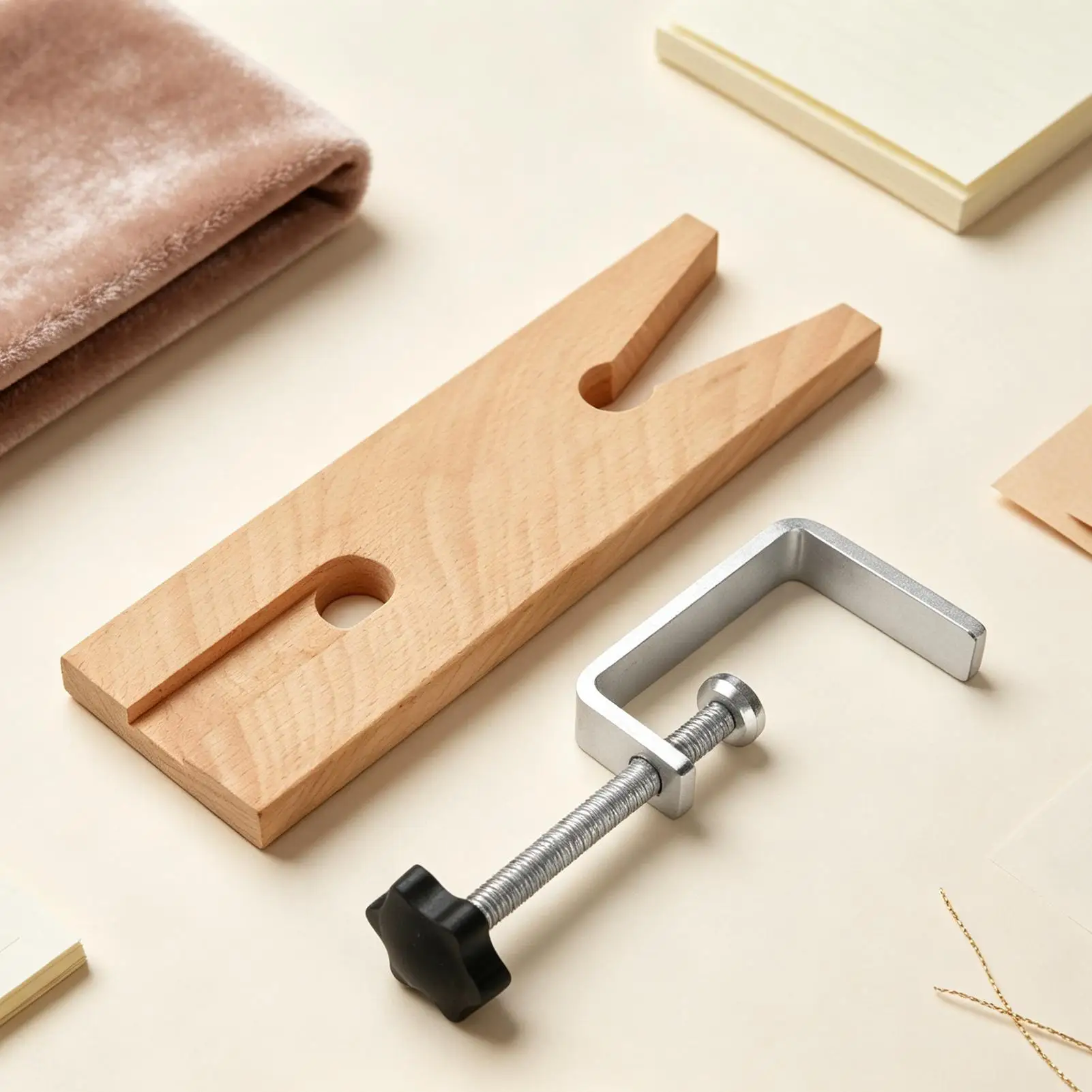 Jewelry Bench Pin With C-Clamp Heavy Duty Ergonomic V Slot Clips Bench Pin Jewelry Making Tool For Piercing Cutting Polishing view 2