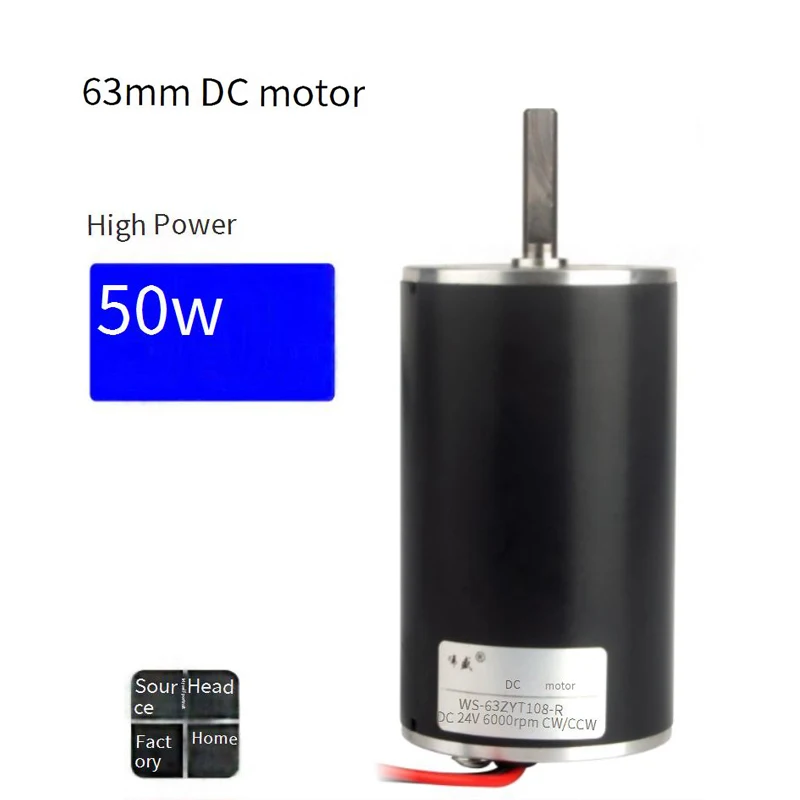 

50w 63MM Dc Speed Regulating Motor 12v24v Small Motor 8mm Shaft Diameter High-power Forward And Backward High-speed Moto