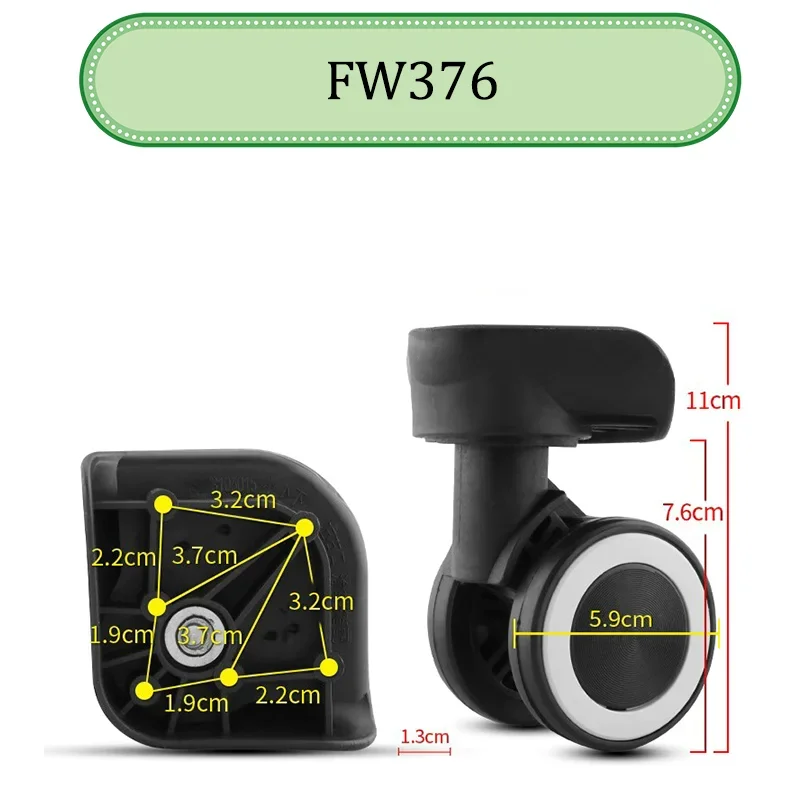 For FW376 Universal Wheel Replace The Luggage With Quiet Wear-resistant Push-pull Smooth Shock Absorption Replacement Accessory