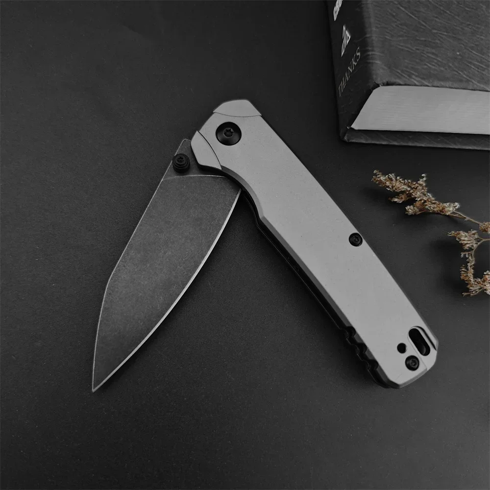 KS 6105BLK Bel Air DuraLock KVT Folding Knife D2 Steel Blade Aluminum Handles Pocket Knife Tactical Military Camping EDC Tools