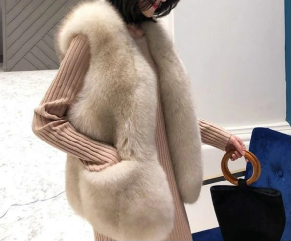 Fur Vest for Women Short Style 2025 Autumn and Winter New Slim Fit Slimming Vest Furry Vest