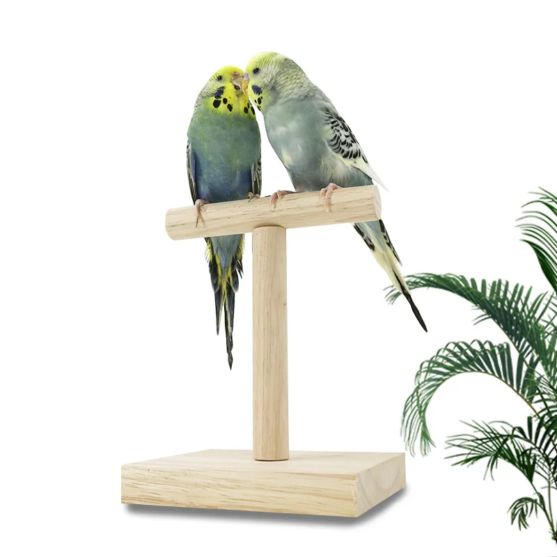

Hot Portable Wood Bird Parrot Stand Training Spin Perch Stand Playground Platform Toy Parrot Toy Springboard