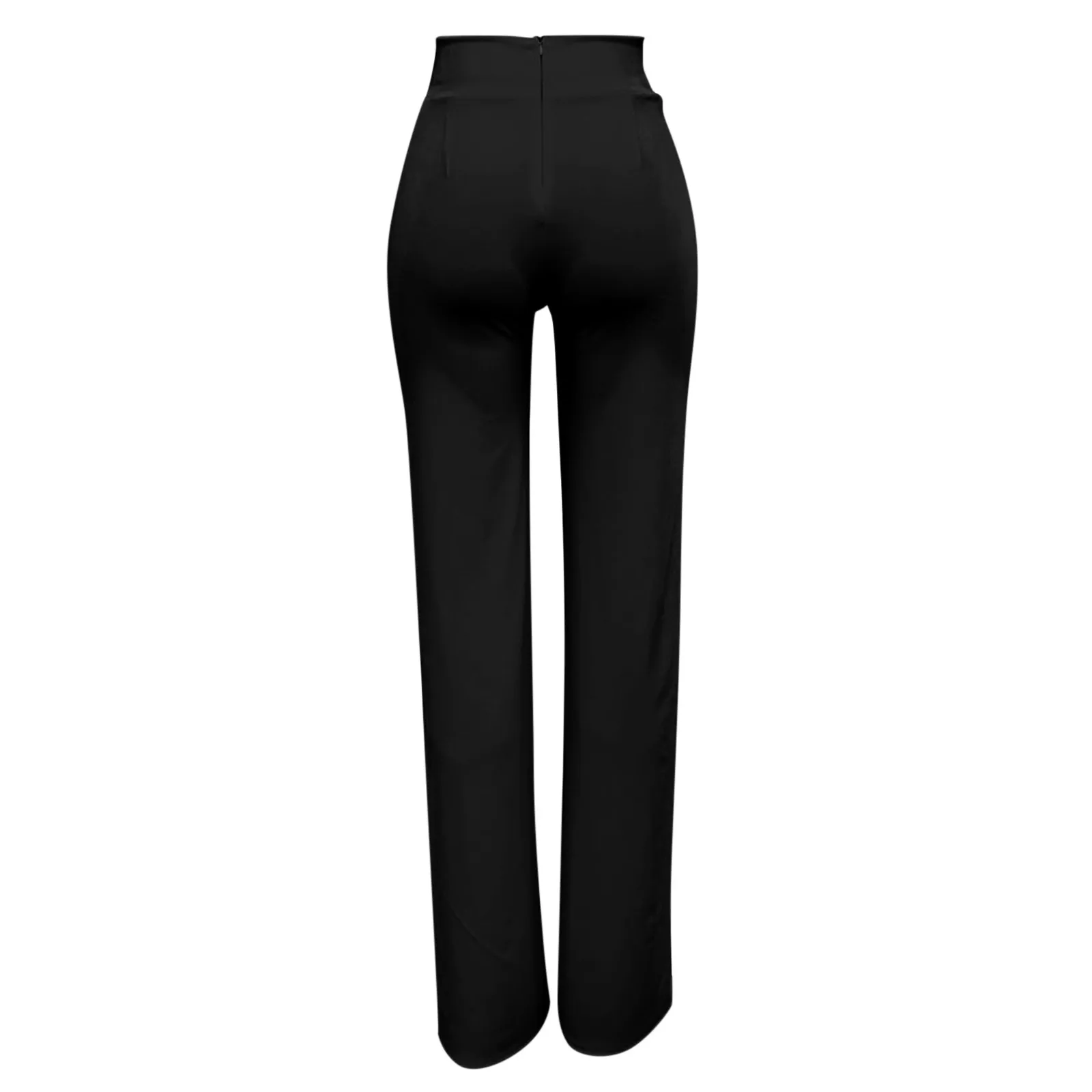 2024 Summer Women Stretchy Straight Leg Pants Casual Wide Leg Pants Elegant Office Solid Classic High Waisted Female Trousers