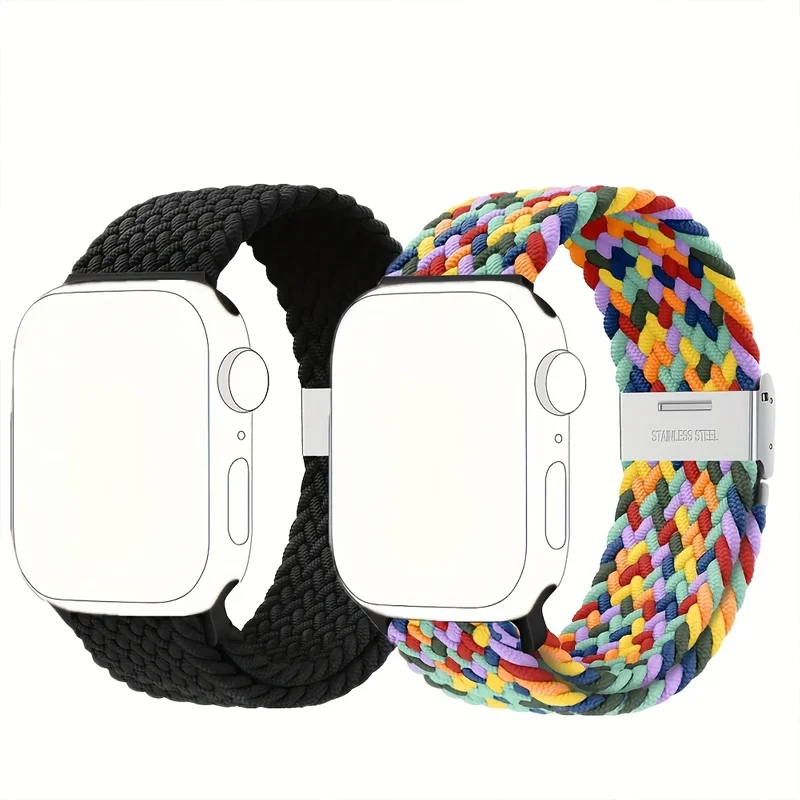 Pulseira de nylon trançada solo loop para apple watch ultra2 band 49mm 45-40-41-44mm pulseira ajustável de nylon série 10 9 8 se 6 7 5 4