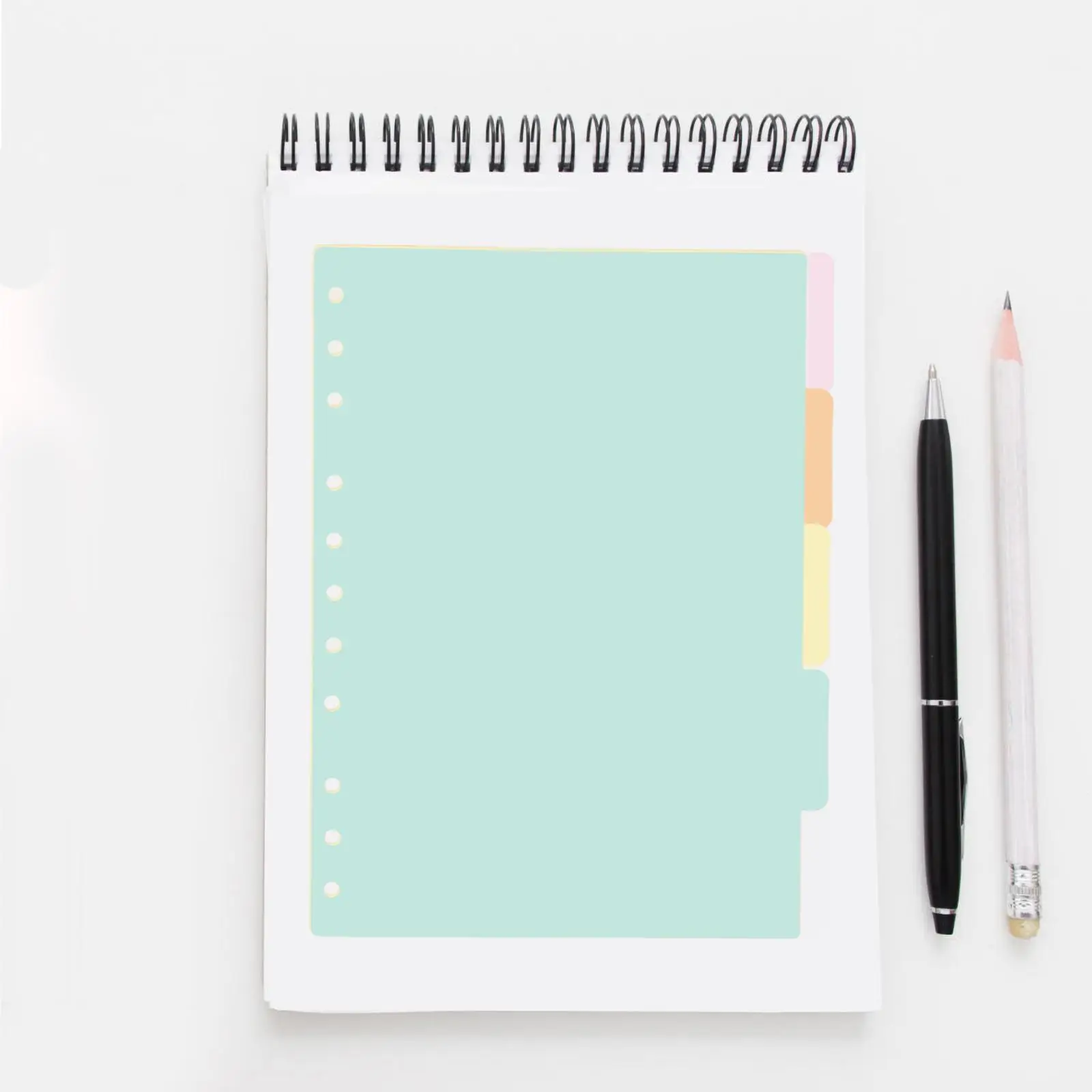 5 Pcs Plastic Dividers Index Paper Binder Tabs Colored Page Markers Notepad Loose Leaf Classified Labels Notebooks