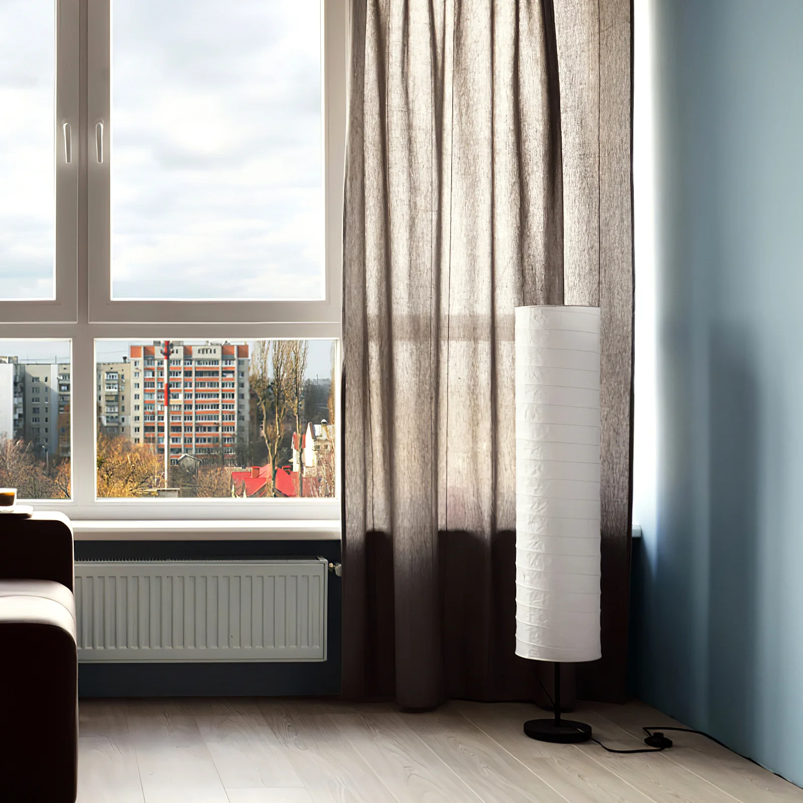 

Paper Floor Lamp Shade European Nordic Style Living Room Bedroom Hotel Foldable Soft Light Transmission Protective Cover