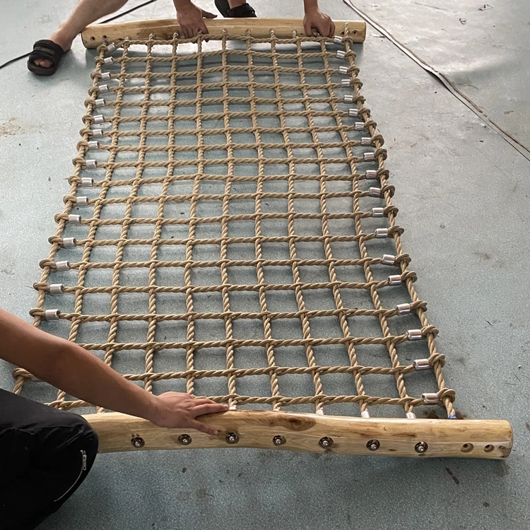 Ayunan Hammock Taman Luar Ruangan Berkualitas Tinggi dan Kuat dengan Jaring Tali Anyaman untuk Anak-Anak, Pantai, Gantung Ganda, Taman