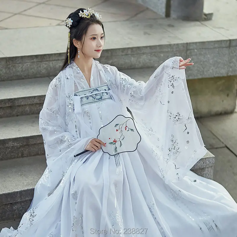 Hanfu الدعاوى للنساء ، الأصلي الصينية التقليدية نمط فساتين ، القديمة الإناث زي ، عبر طوق ، جديد الخصر ، الخريف