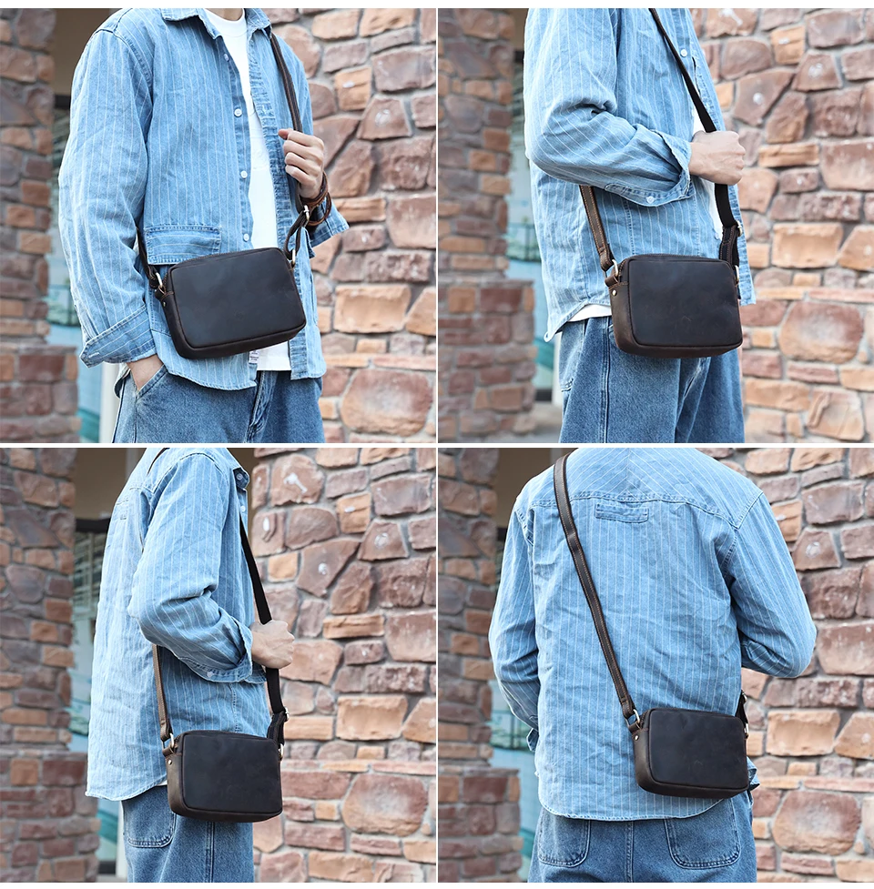 JOYIR Mini-Umhängetasche aus echtem Leder, Reise-Umhängetasche für Damen und Herren, Handy-Geldbörse, Reisetasche, Umhängetaschen – Detail 15