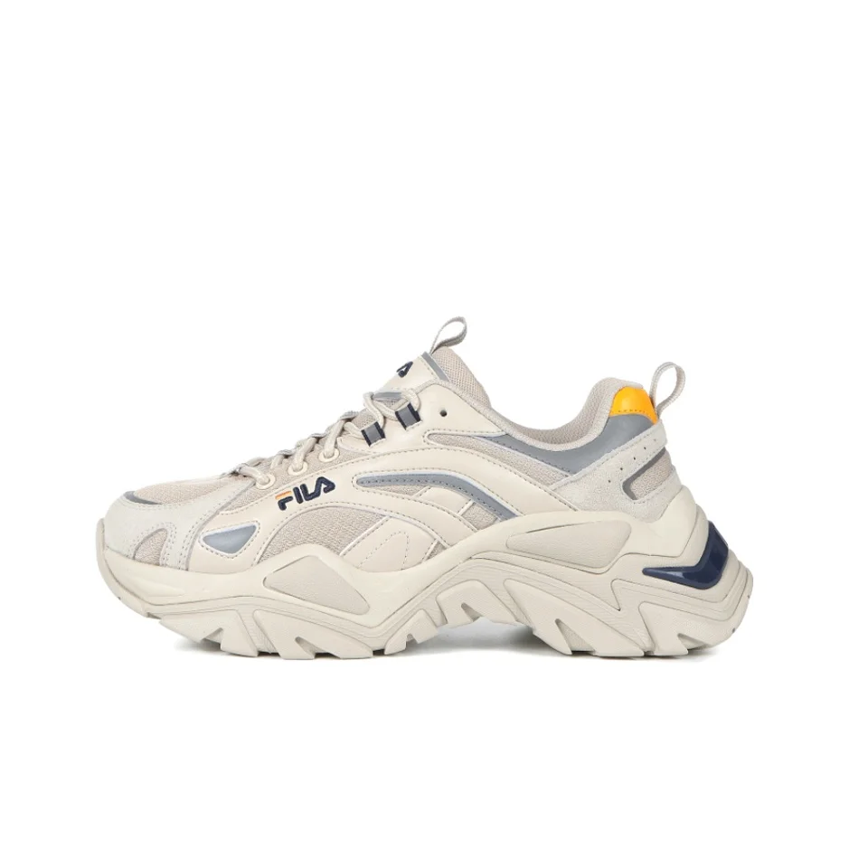 FILA Interation Light Chunky Sneakers Unisex Low Top White Gray Yellow 1JM01283_092