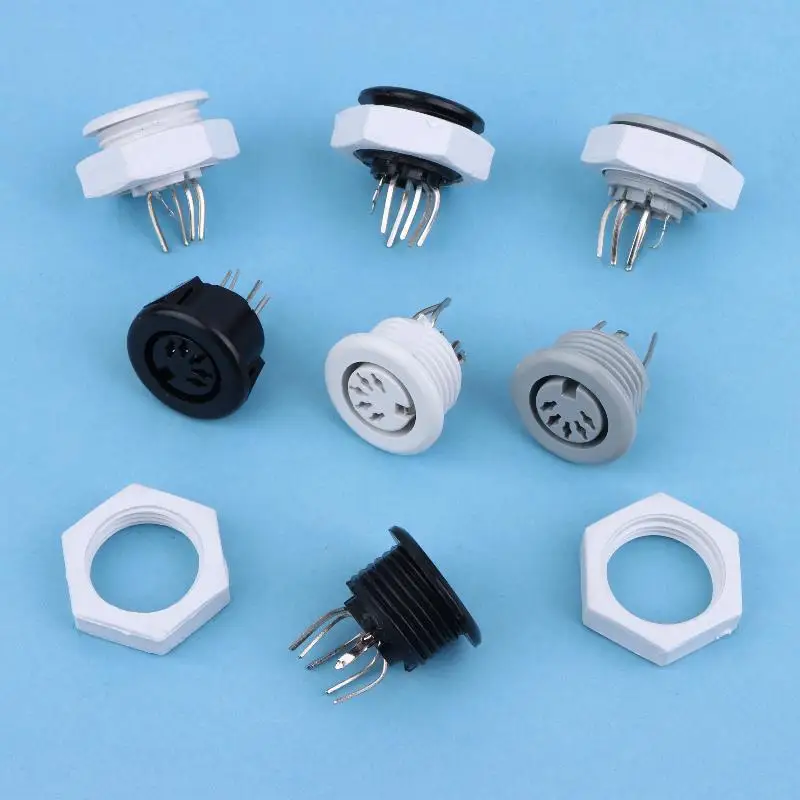 2/5Pcs DIN 5P Female Jack Cable Connector With S Terminals Keyboard Panel Mount Solder Chassis Socket Adapter