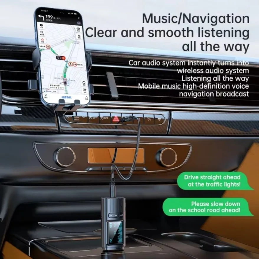 2-in-1 USB Bluetooth 5.4 Receiver Transmitter Audio Adapter LED HD Display Screen TV Computer Bluetooth for Screen 3.5mm Adapter