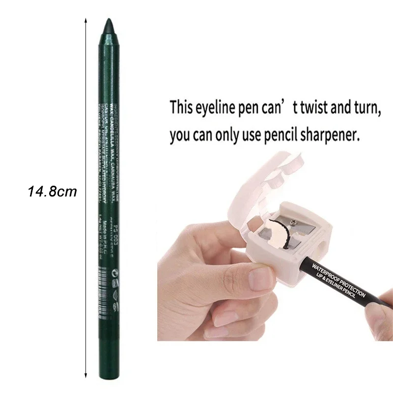 14-لون كحل قلم طويل الأمد سموكي الشرير نمط العين اينر القلم مقاوم للماء عالية المصطبغة لؤلؤي لامع عينيه عصا
