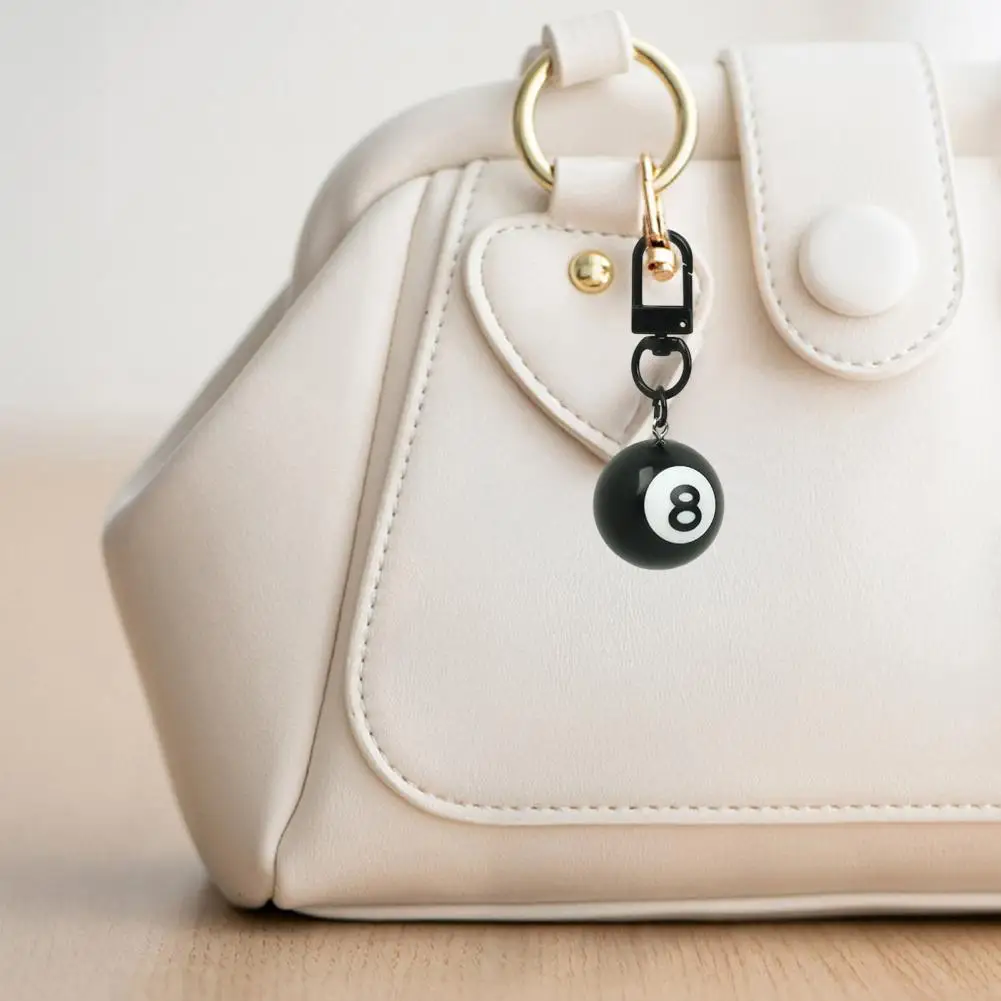 

2.6cm Black 8 Ball Keychain Billiard Ball Keyring Mini No.8 Billiard Keychain Mini Ball Pendant Key Ring Resin Keyring Bar Table