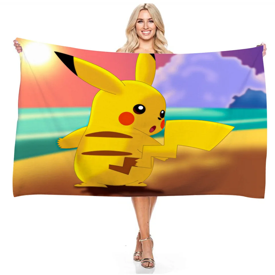 Pokemon Pet Elf Magic Baby Beach Towel Beach Towel Waterproof Quick Drying Cross Border Foreign Trade Direct Supply