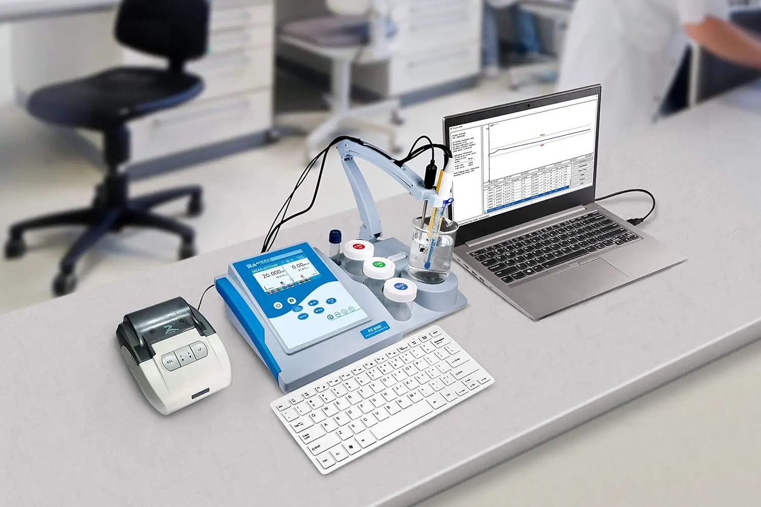 Apera Instruments PC9500 Research-Grade Benchtop PH/Conductivity Multiparameter Meter Kit Comprehensive GLP Data Management