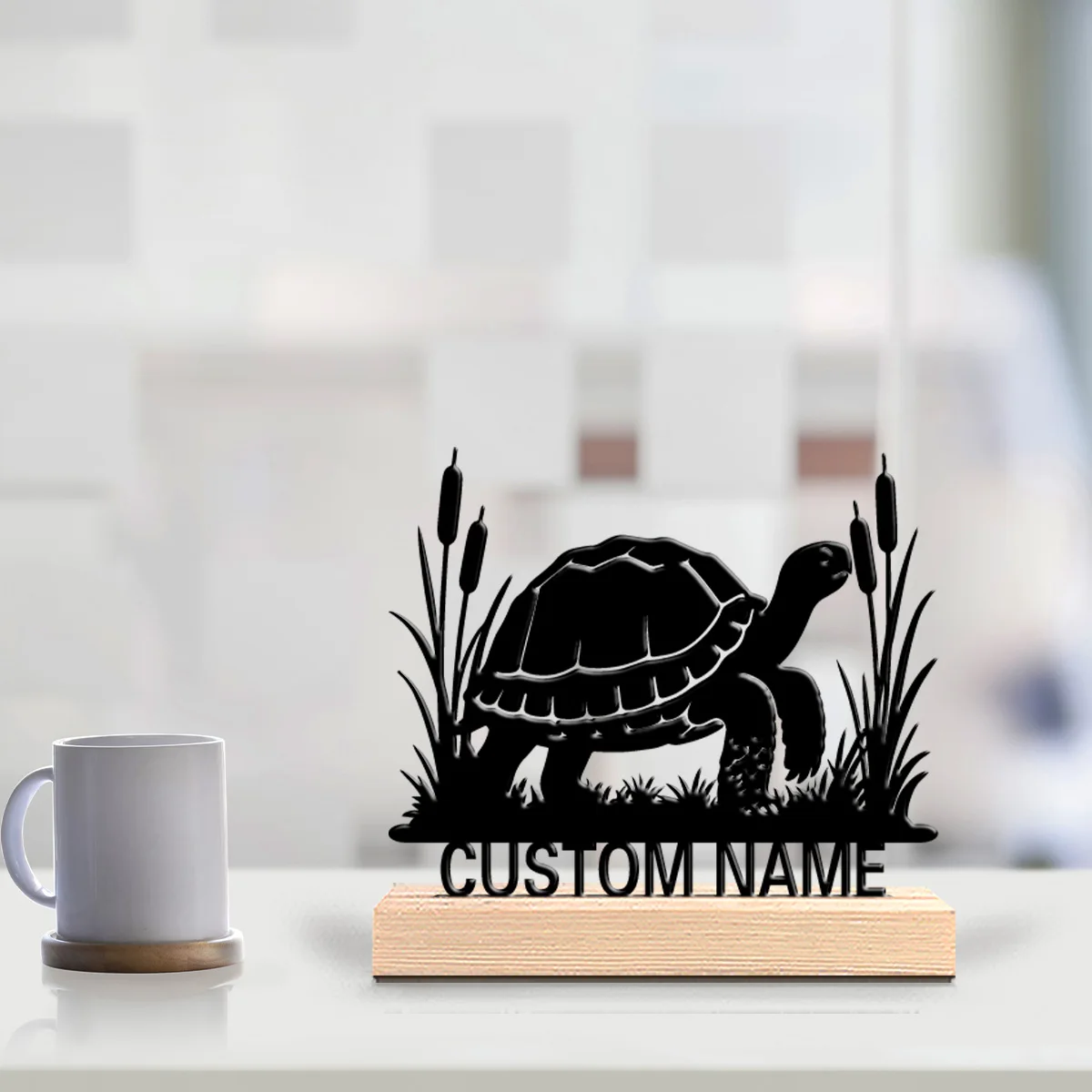 1pc Fashion Personalized Custom tortoise Musician’s Gift with Wooden Base Perfect for Drummers Band Members Music Room Decor Va