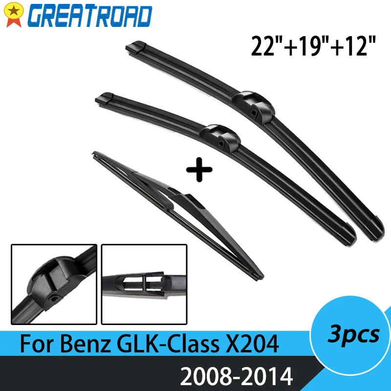 Wiper Front & Rear Wiper Blades Set For Mercedes-Benz GLK-Class X204 2008 09 10 11 12 13 2014 Windshield Windscreen 22