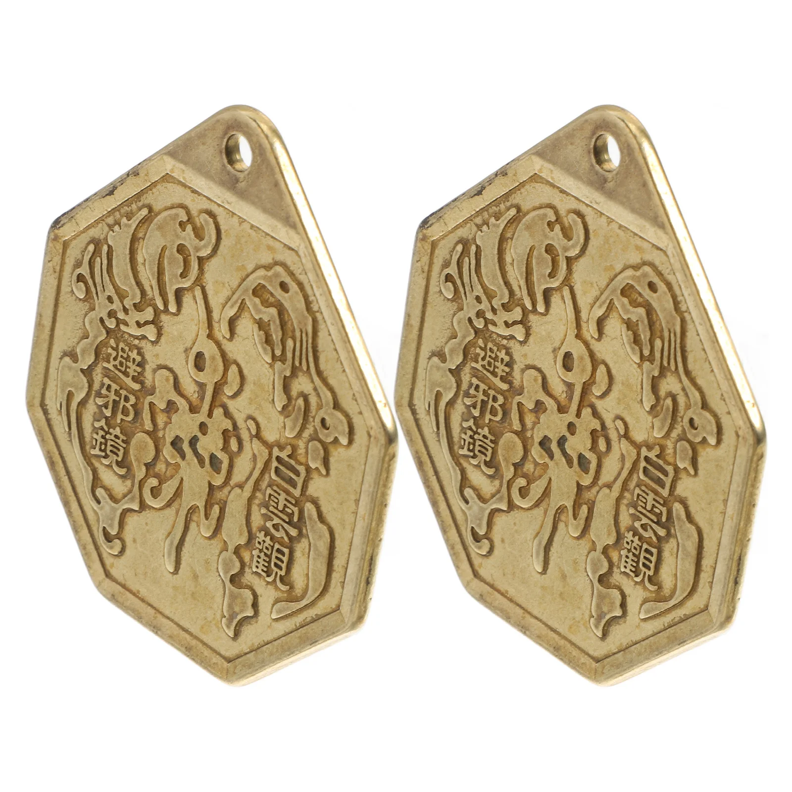 

2pcs Copper Bagua Mirror Chinese Style Home Decor Temple Wall Hanging Ornament For Evil Spirits Exorcism Indoor Metal Craft