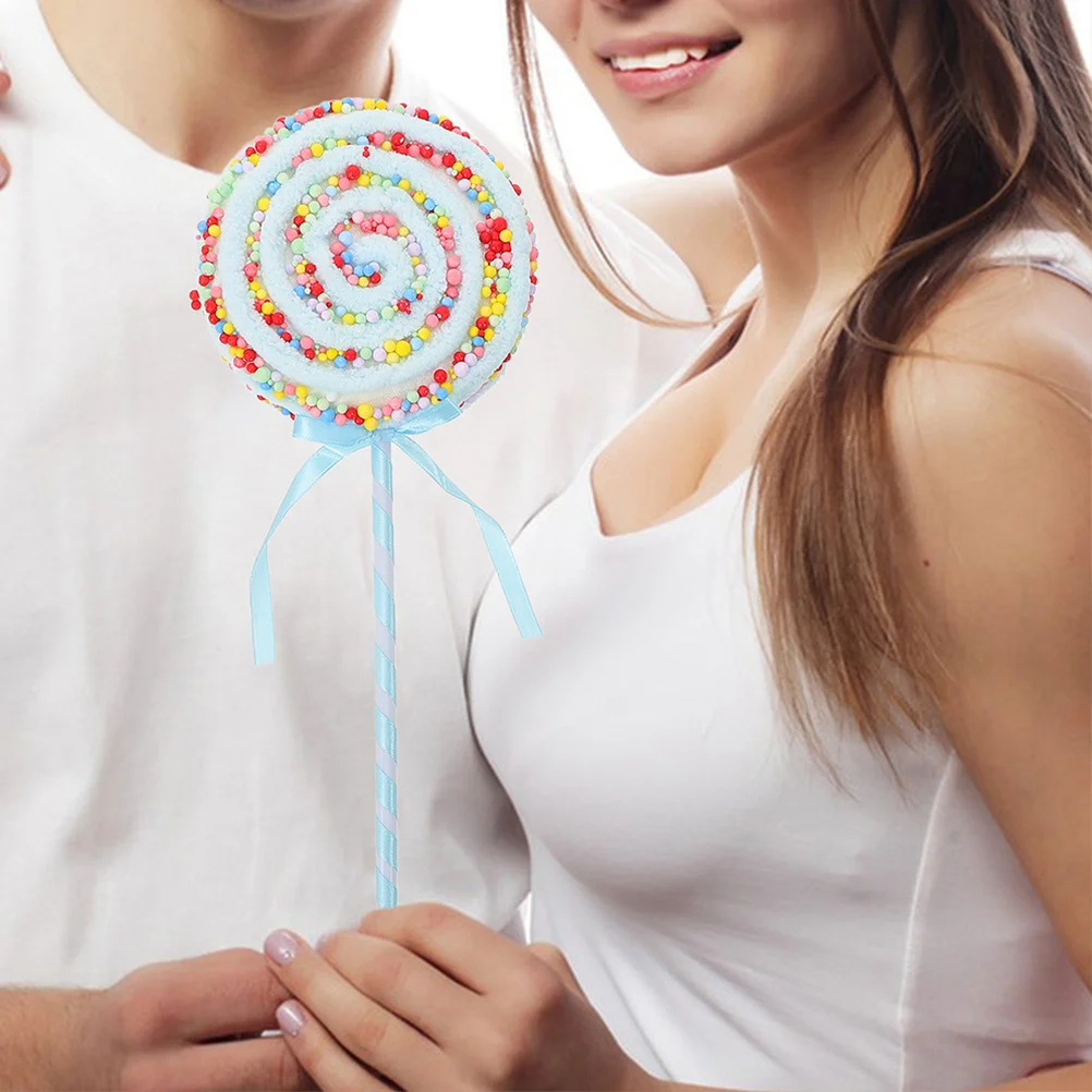 

2Pcs Fake Lollipop Decoration Realistic Simulation Props for Party Photo Shoots Stage Performances Wedding Festival Decor