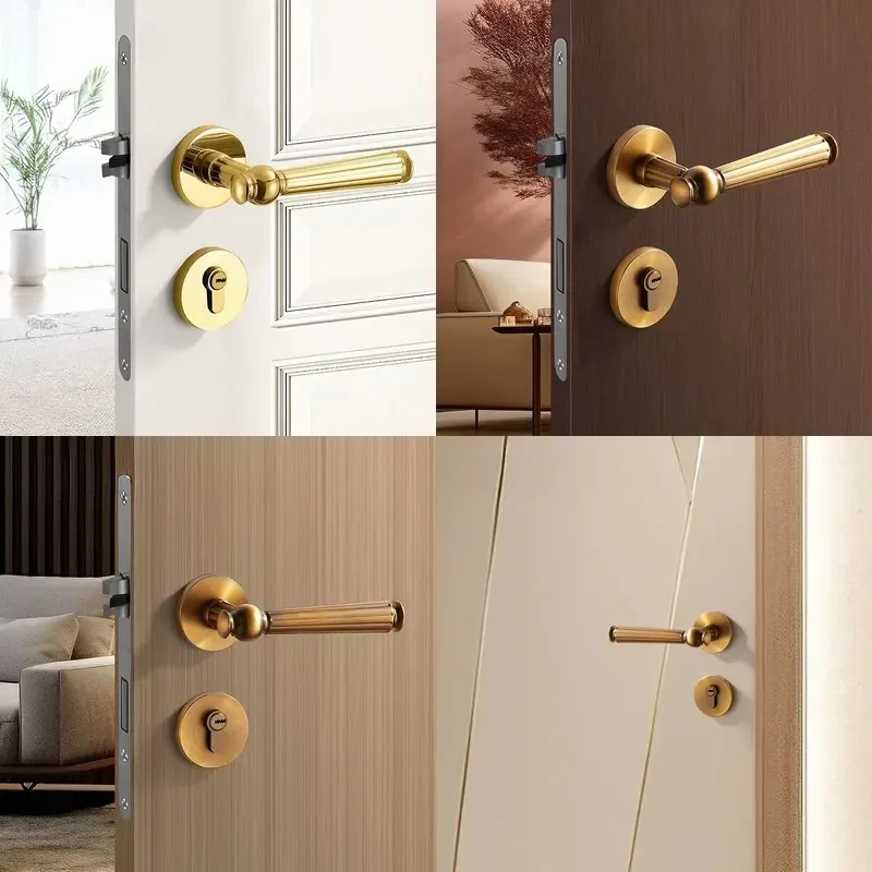 Deluxe European Split Full Lock Accessories Household Indoor Door Handle