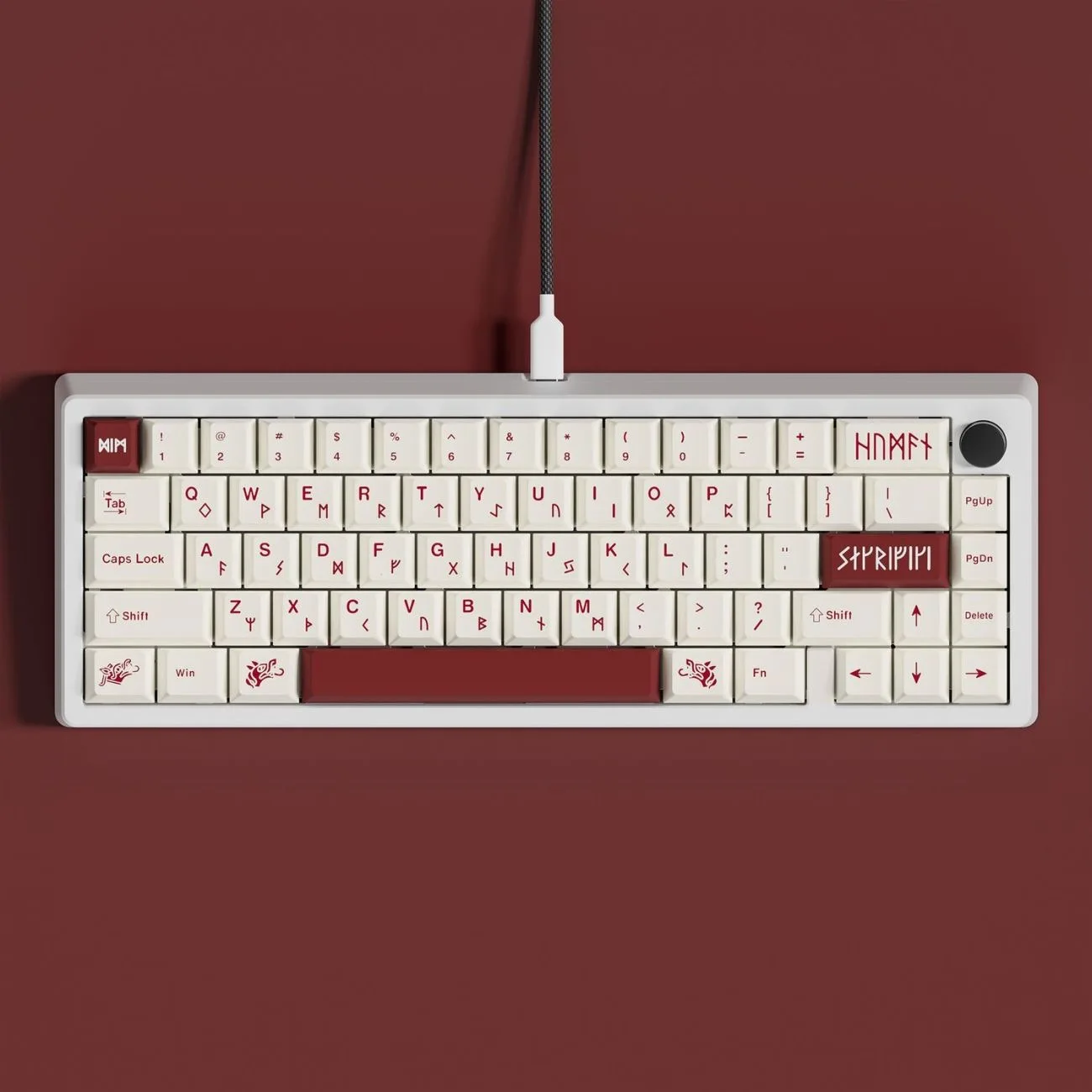 

Blood Sacrifice Theme Cherry Profile PBT Dye Sub Minimalism Keycaps for 61/64/75/87/98/104/108 MX Gaming Mechanical keyboard