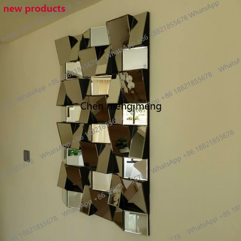 A139Stereo hanging mirror fashionable decorative mirror background wall, dining side combination   decorative mirror