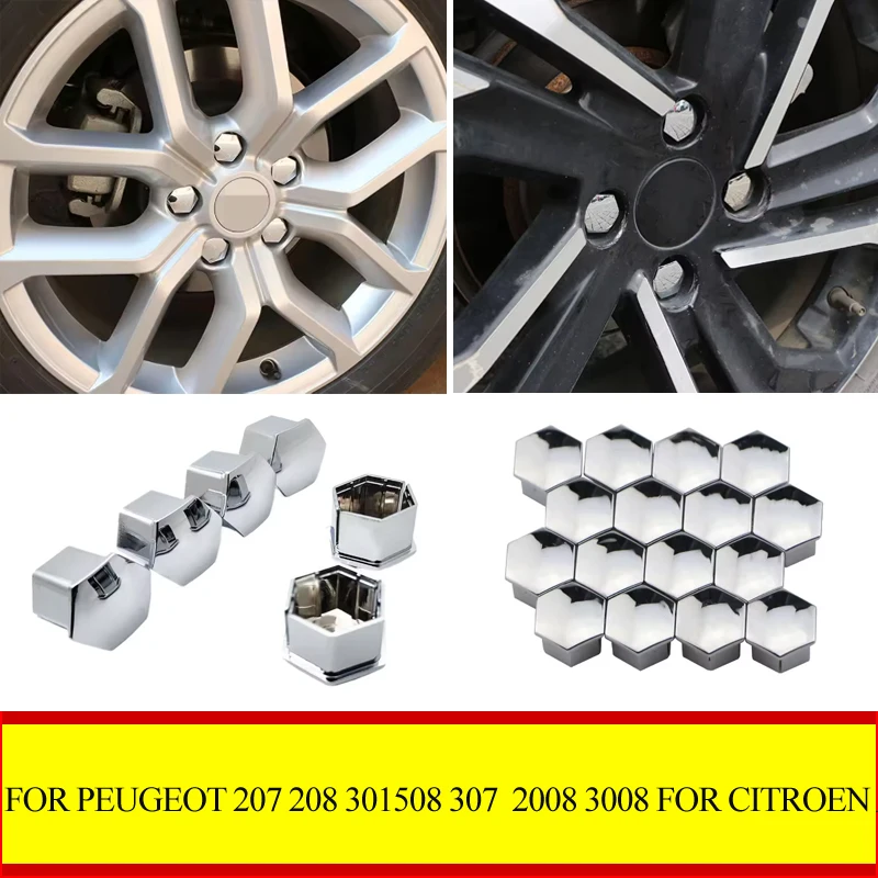 

For Peugeot 308 408 508 207 208 301 307 2008 3008 for Citroen C4 C5 C2 Wheel Screw Caps Decoration Hub Cover Accessories