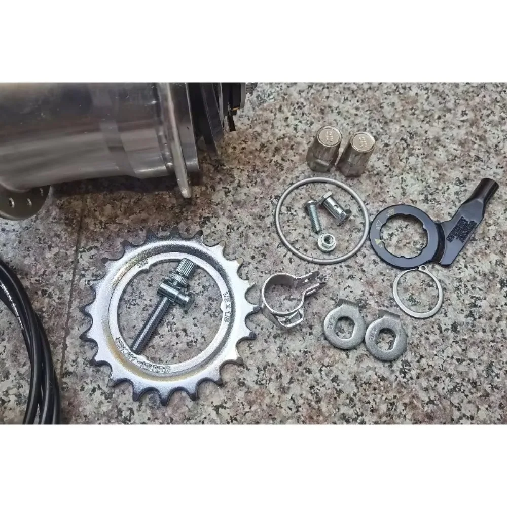 1pcs Bicycle Internal 5-Speed High-Gloss Polished Aluminum Alloy Hub with Integrated Quick-Release Axle