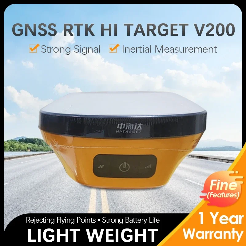 مجموعة روفر قاعدة Hi Target V200 عالية الأداء جهاز استقبال Gps Rtk Gnss 1408 قنوات أداة مسح الأراضي V200