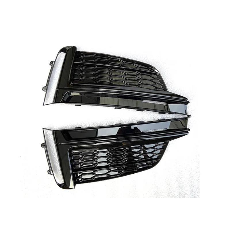 

For 17-20 Audi A5 S5 fog light frame grille front bumper A5B9 bright black under net lampshade