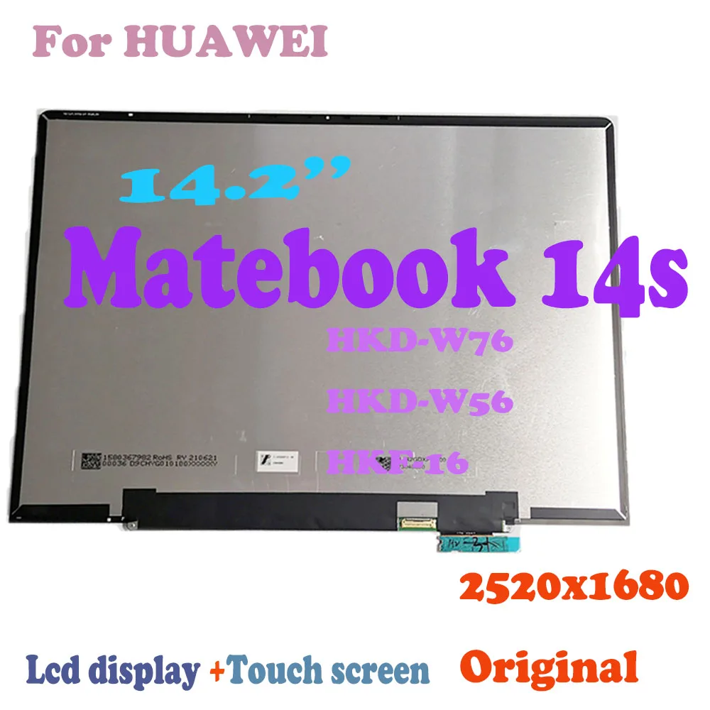 14.2 Inch IPS LCD for Huawei MateBook 14s HKD-W76 HKD-W56 HKF-16 Lcd Display Touch Screen Digitizer Assembly 2520 X1680 Replace