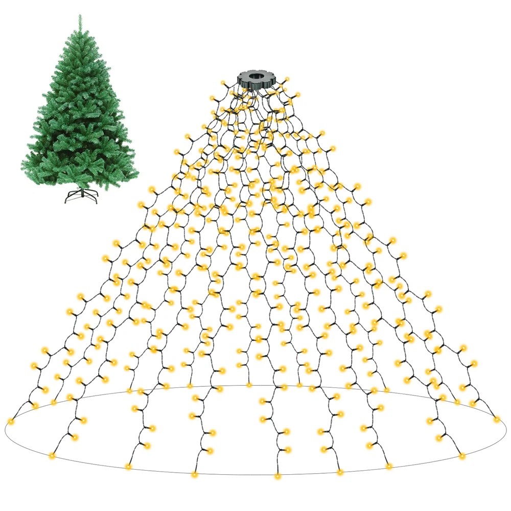 LED-Weihnachtslichterkette, 8 Beleuchtungsmodi, Lichterkette, Weihnachtsbeleuchtung für Urlaub, Zuhause, Party, Dekoration, drinnen und draußen, 400 LEDs – Detail 3
