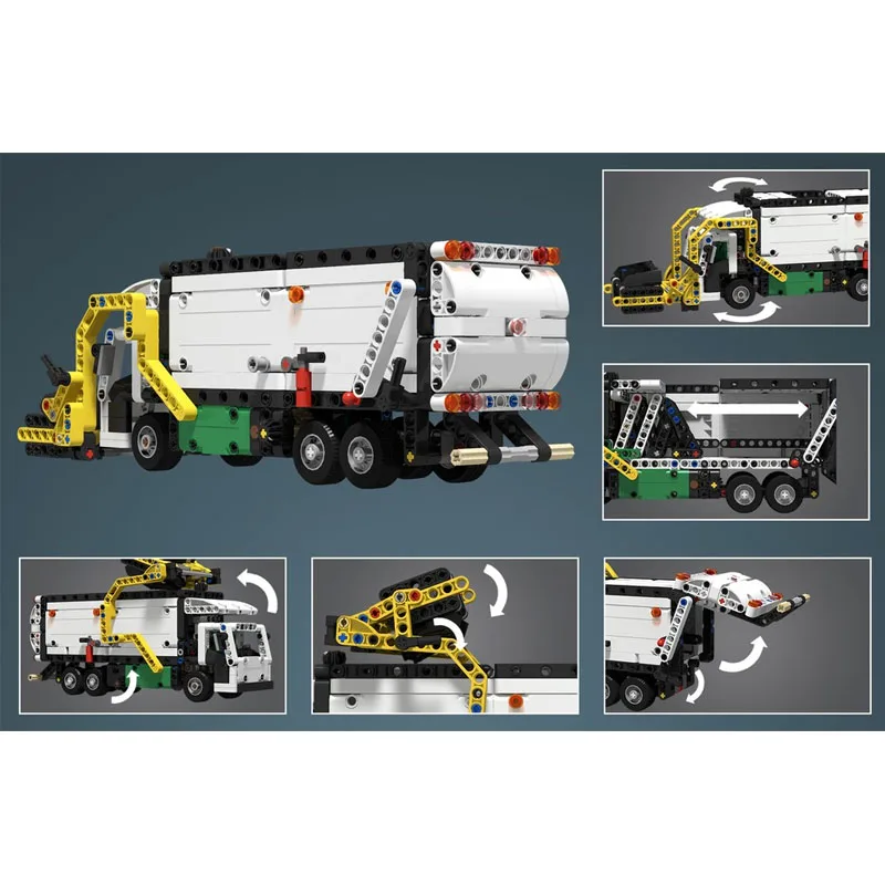 

MOC-173553 City Street Sanitation Garbage Cleaning Vehicle Building Block Model, 771 Parts, Boys' Children's Birthday Toy Gift
