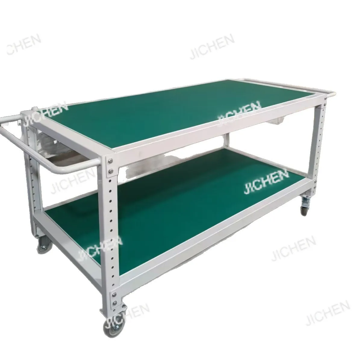 JC double-layer movable anti-static workbench wheeled trolley hand push workbench
