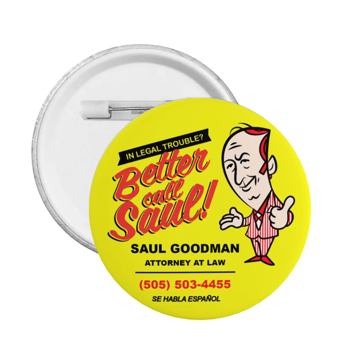 Customize Better Call Saul Saul Goodman Button Pin for Hats Breaking Bad Badges Brooches Pinback Gift