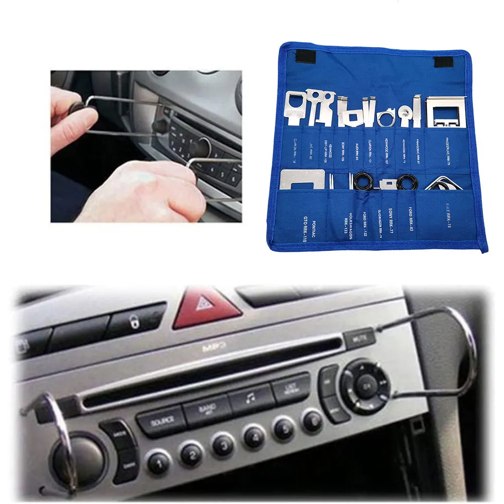 Car Radio Removal Key Tool Kit Metal Car CD Player Disassembly Tools Car Audio Release Keys Extractor Car Audio Repair Tools