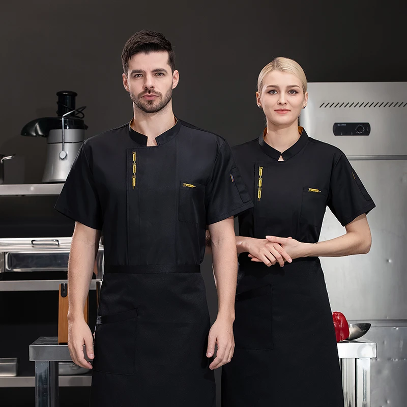 Chaqueta de Chef para mujer, ropa de cocinero, abrigos de Chef para mujer, camisa de Chef, chaquetas de cocinero, ropa de cocina de manga corta